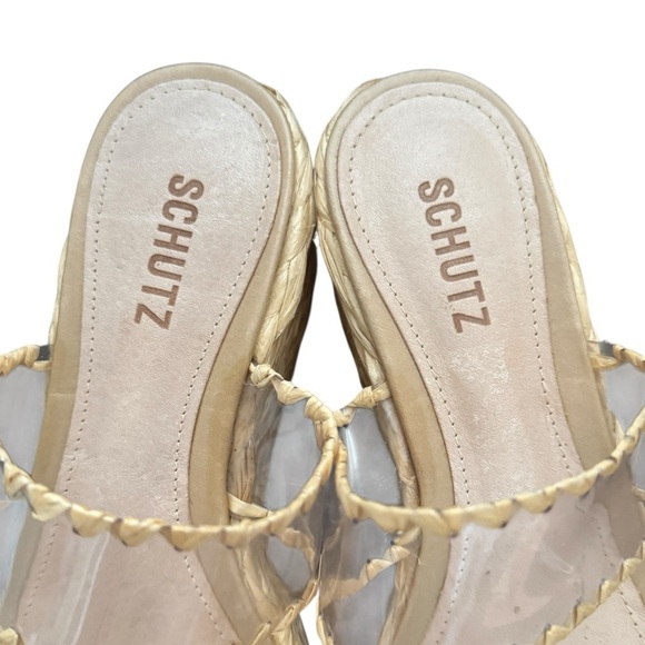 SCHUTZ Royce Platform Slide Sandal In Transparent, Size 9 - Picture 6 of 8